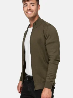 Indicode Herren Strickjacke - Lau in khaki