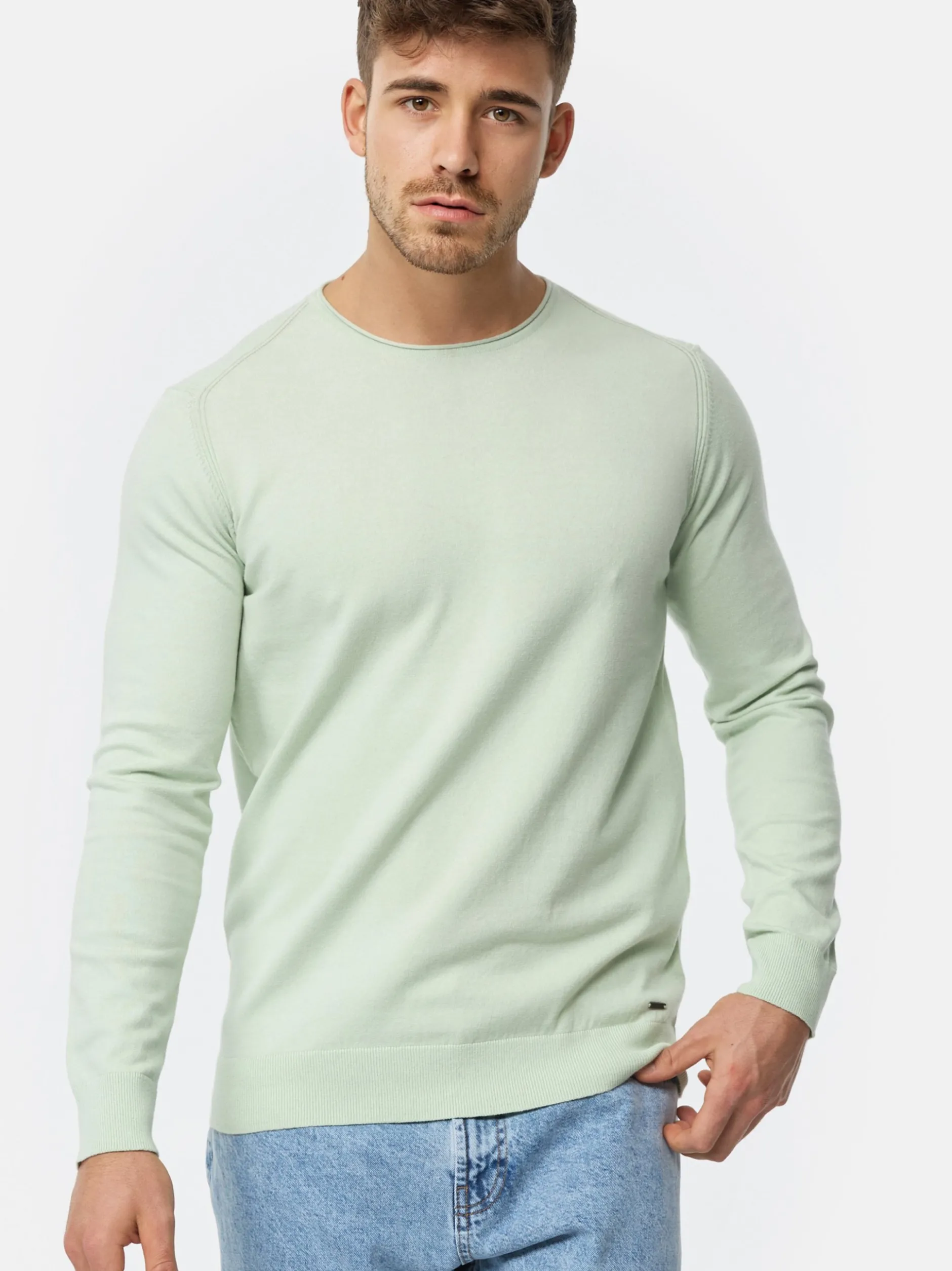 Indicode Herren Strickpullover - Gamal in mint gelb