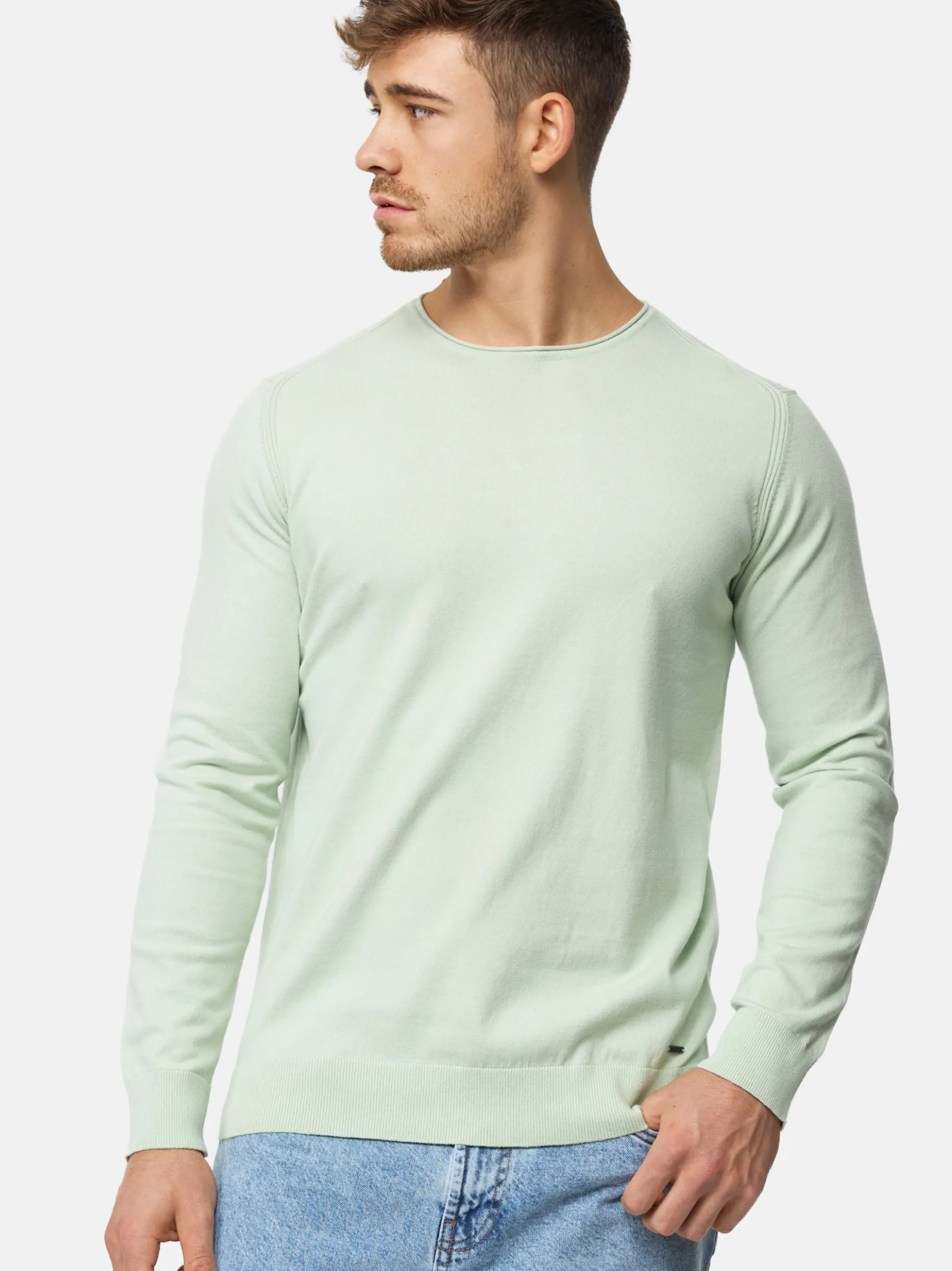 Indicode Herren Strickpullover - Gamal in mint gelb