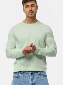 Indicode Herren Strickpullover - Gamal in mint gelb