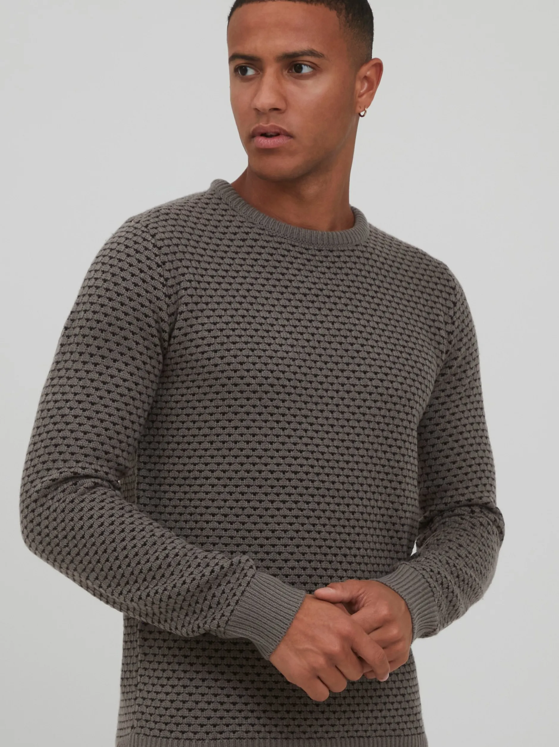 Indicode Herren Strickpullover - IDCoppler in grau