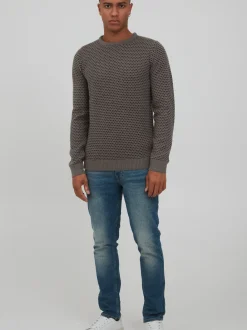 Indicode Herren Strickpullover - IDCoppler in grau