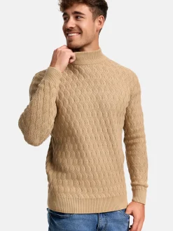 Indicode Herren Strickpullover - INAlpha in beige sand