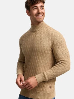 Indicode Herren Strickpullover - INAlpha in beige sand