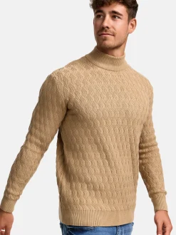 Indicode Herren Strickpullover - INAlpha in beige sand