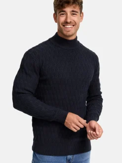 Indicode Herren Strickpullover - INAlpha in blau marine
