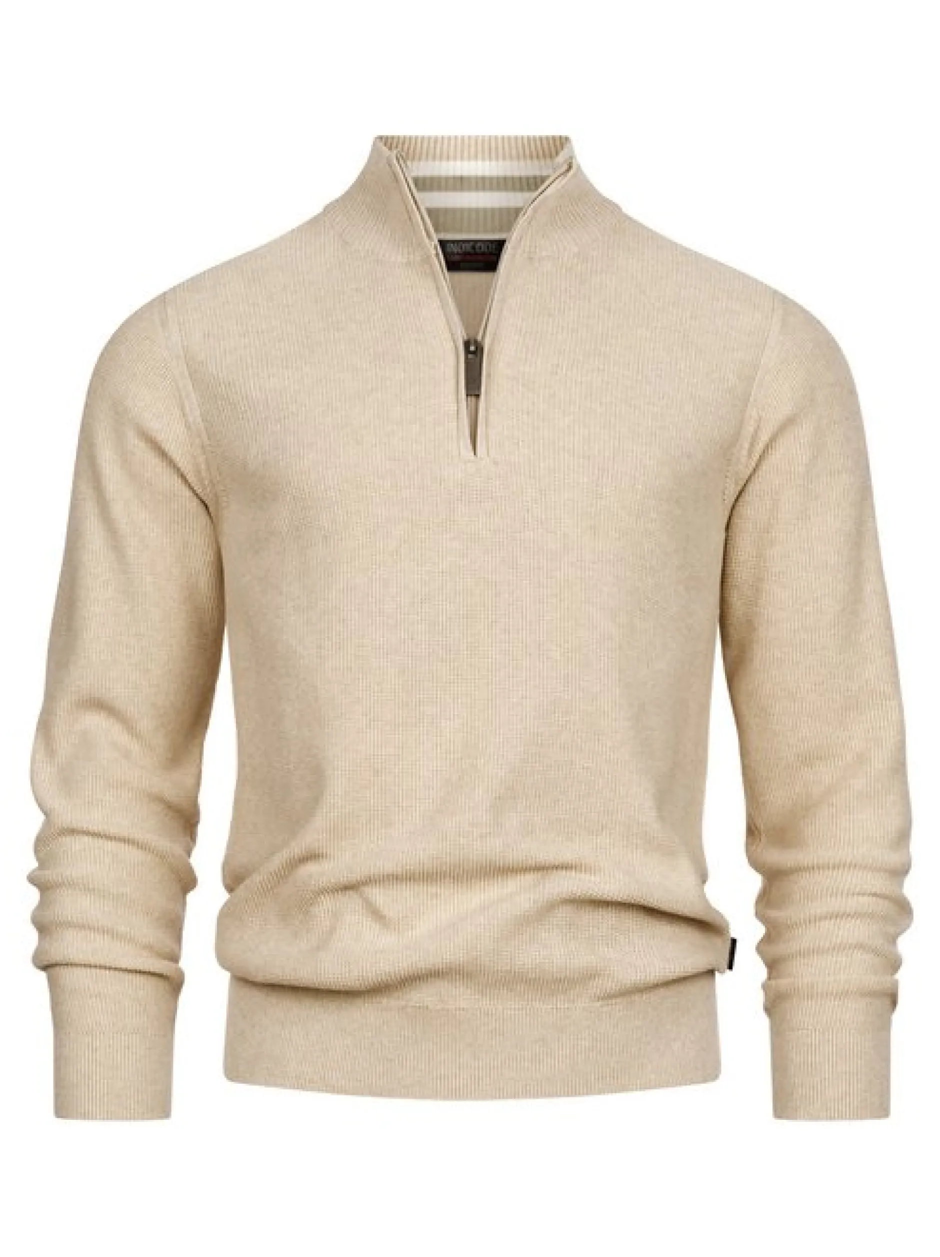 Indicode Herren Strickpullover - INBull in beige sand