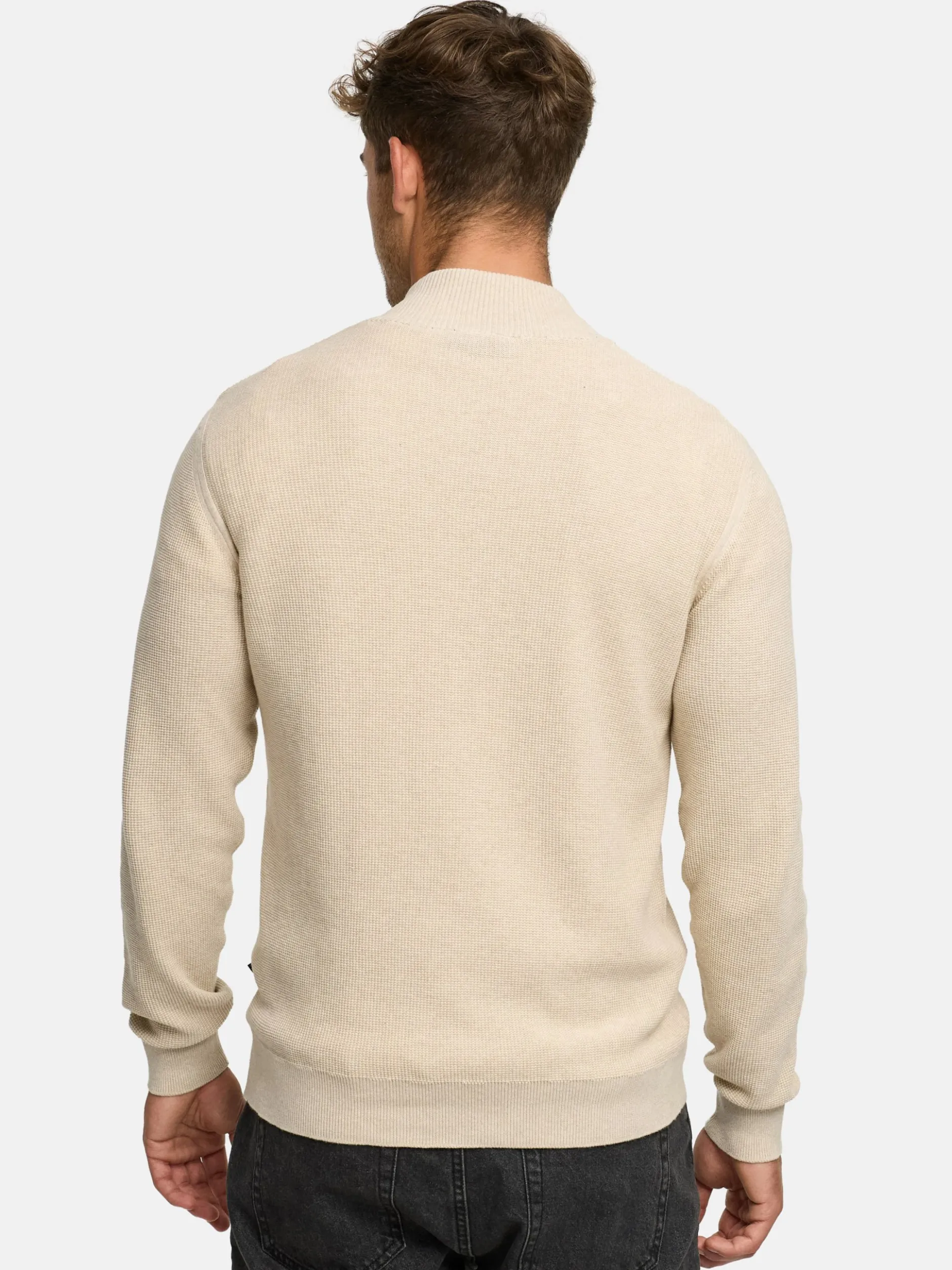Indicode Herren Strickpullover - INBull in beige sand