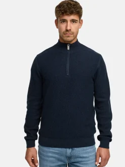 Indicode Herren Strickpullover - INBull in blau
