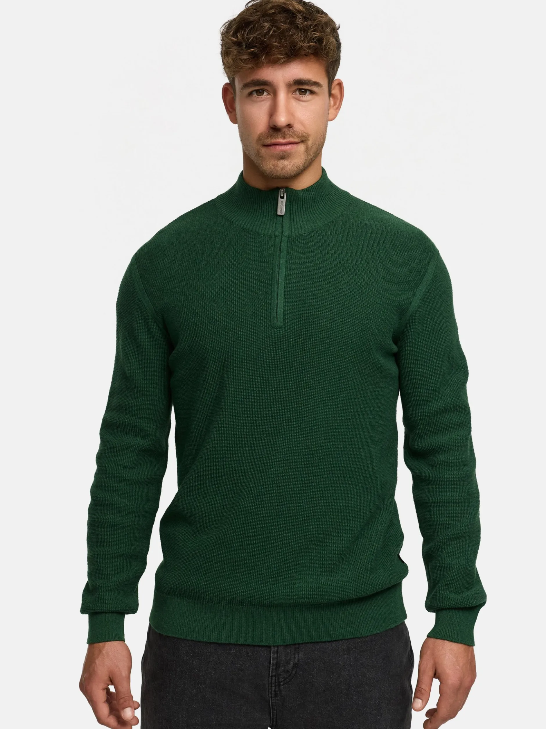 Indicode Herren Strickpullover - INBull in grün