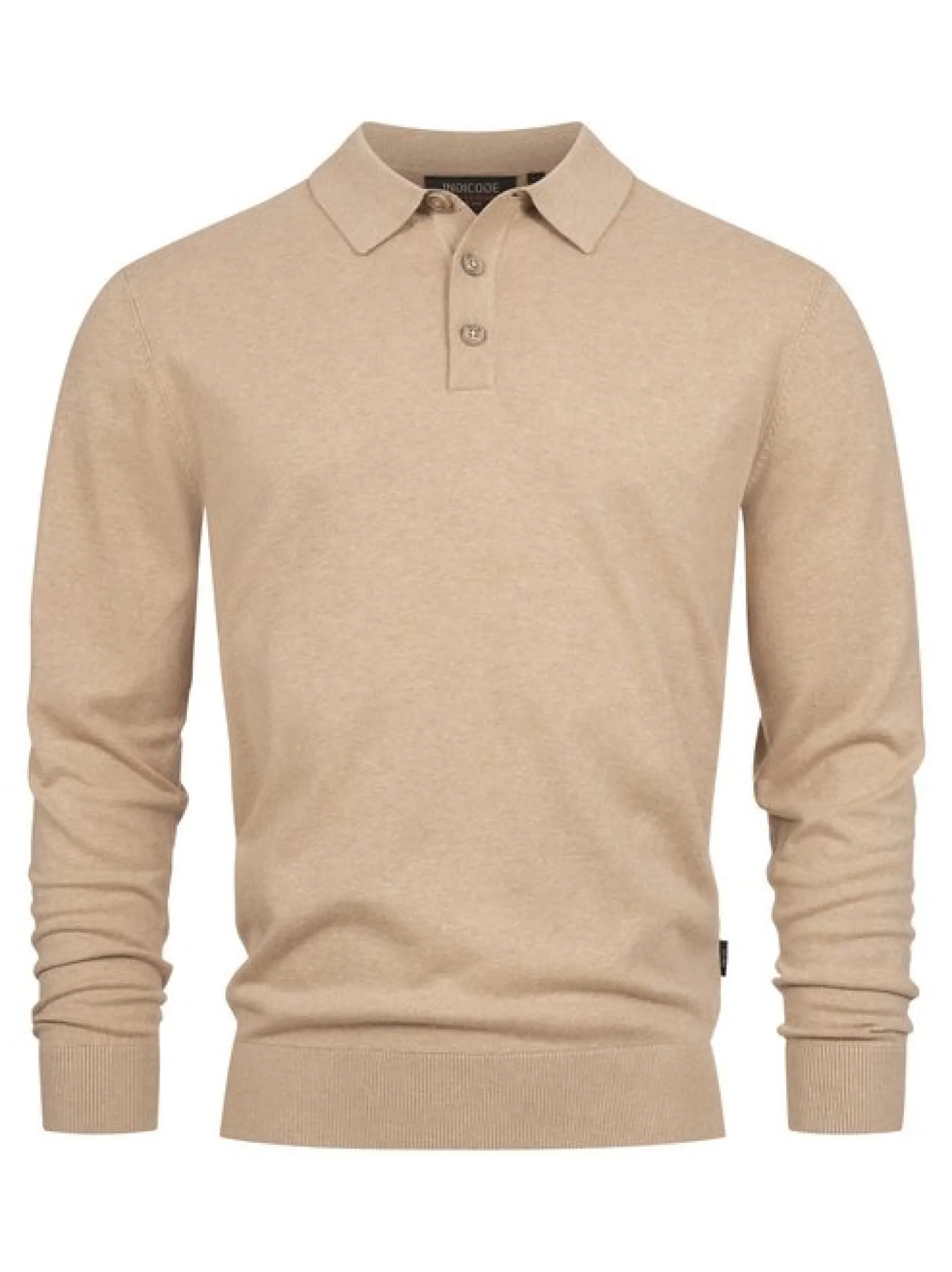 Indicode Herren Strickpullover - INChips in beige sand