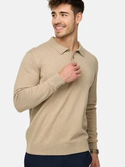 Indicode Herren Strickpullover - INChips in beige sand
