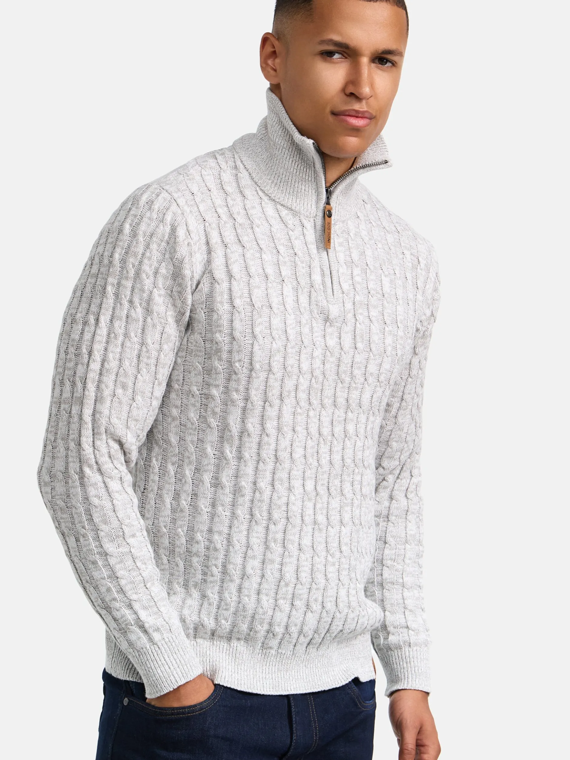 Indicode Herren Strickpullover - INHector in weiß