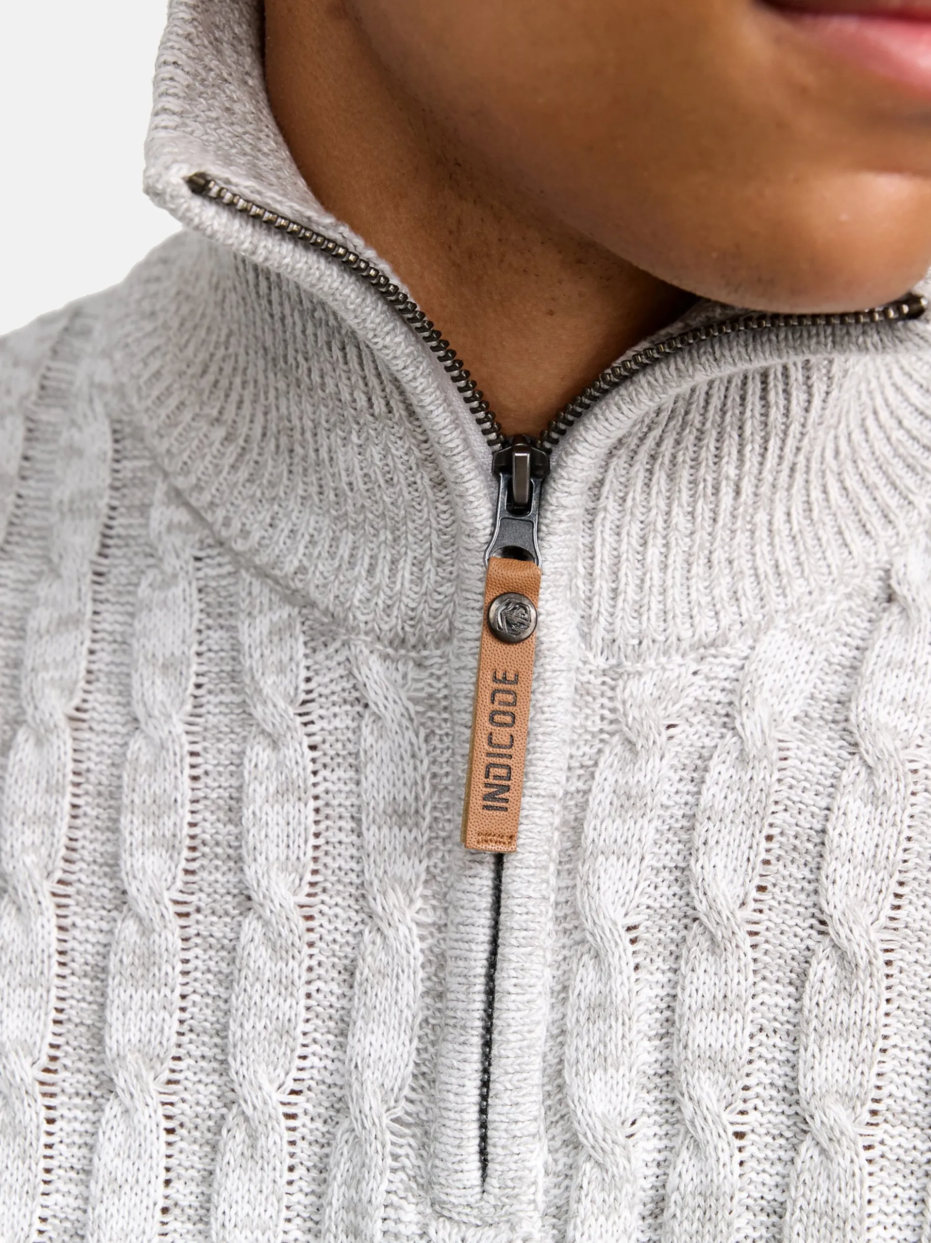 Indicode Herren Strickpullover - INHector in weiß