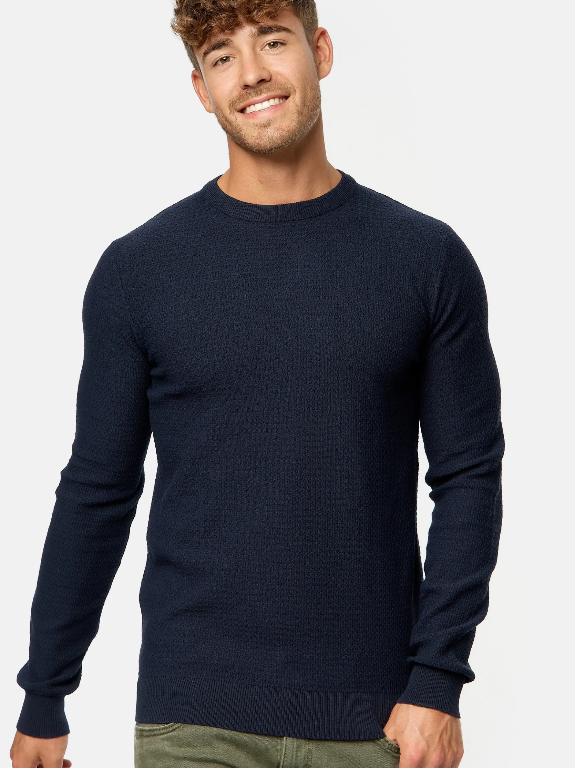Indicode Herren Strickpullover - INLourdes in blau marine