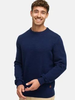 Indicode Herren Strickpullover - INMargous o-neck in blau