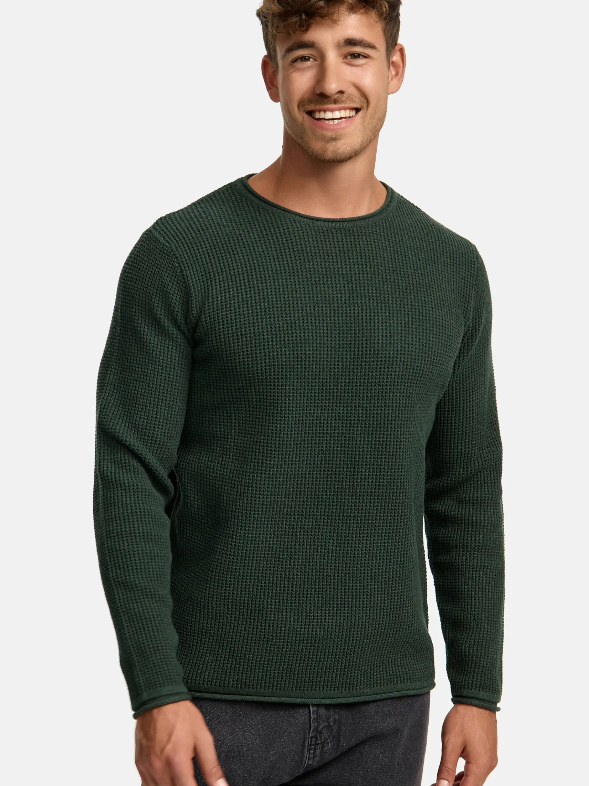 Indicode Herren Strickpullover - INPetri in khaki