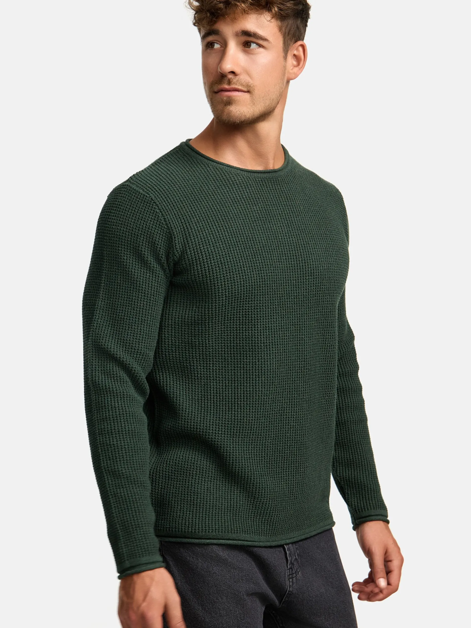 Indicode Herren Strickpullover - INPetri in khaki
