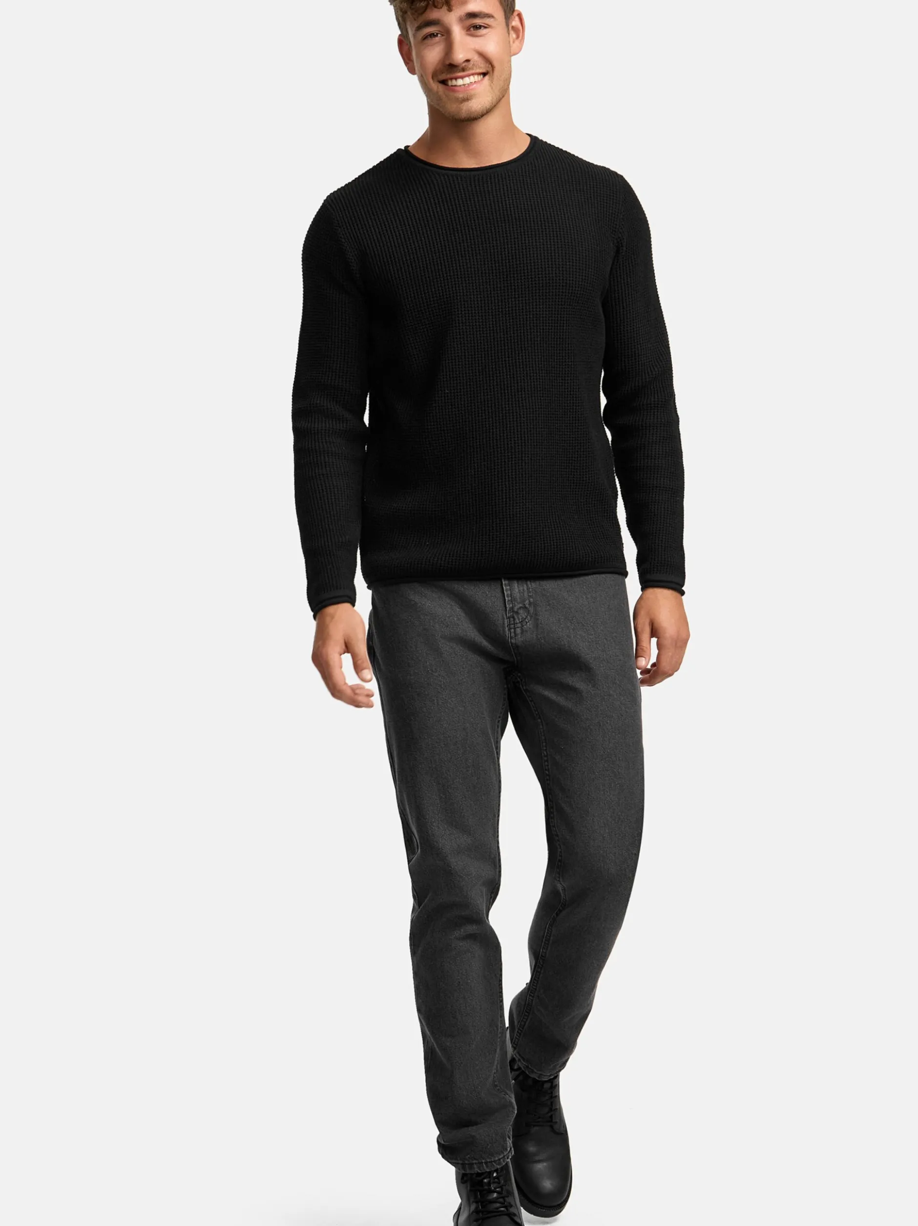 Indicode Herren Strickpullover - INPetri in schwarz