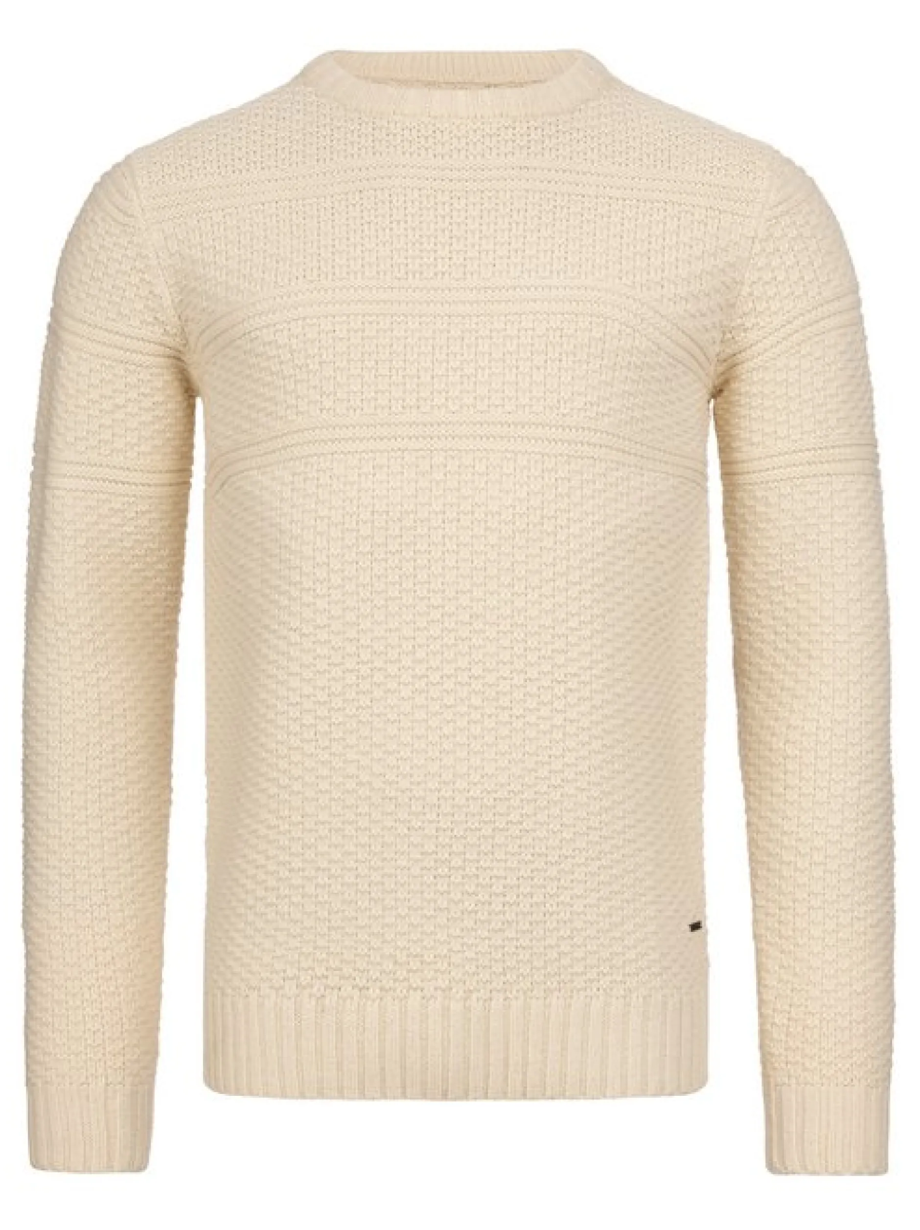 Indicode Herren Strickpullover - Mirek in vanille weiß