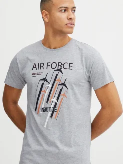 Indicode Herren T-Shirt - IDRonny in grau