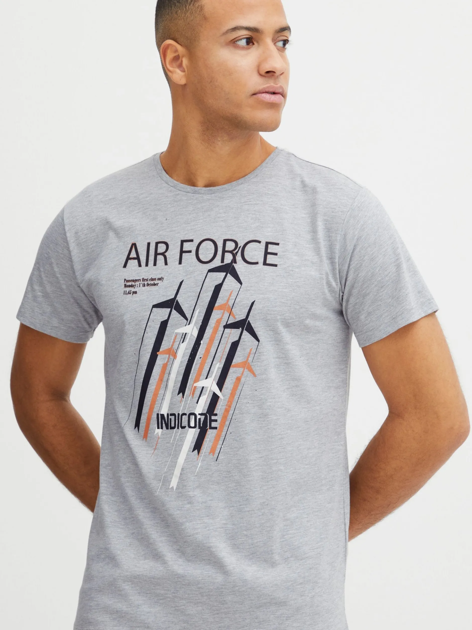 Indicode Herren T-Shirt - IDRonny in grau