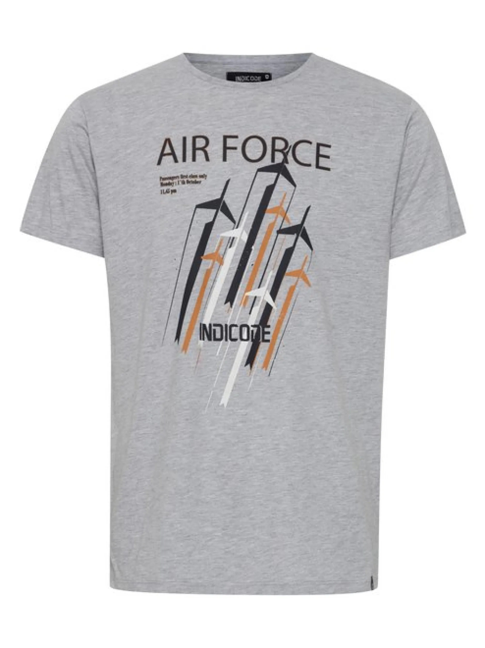 Indicode Herren T-Shirt - IDRonny in grau
