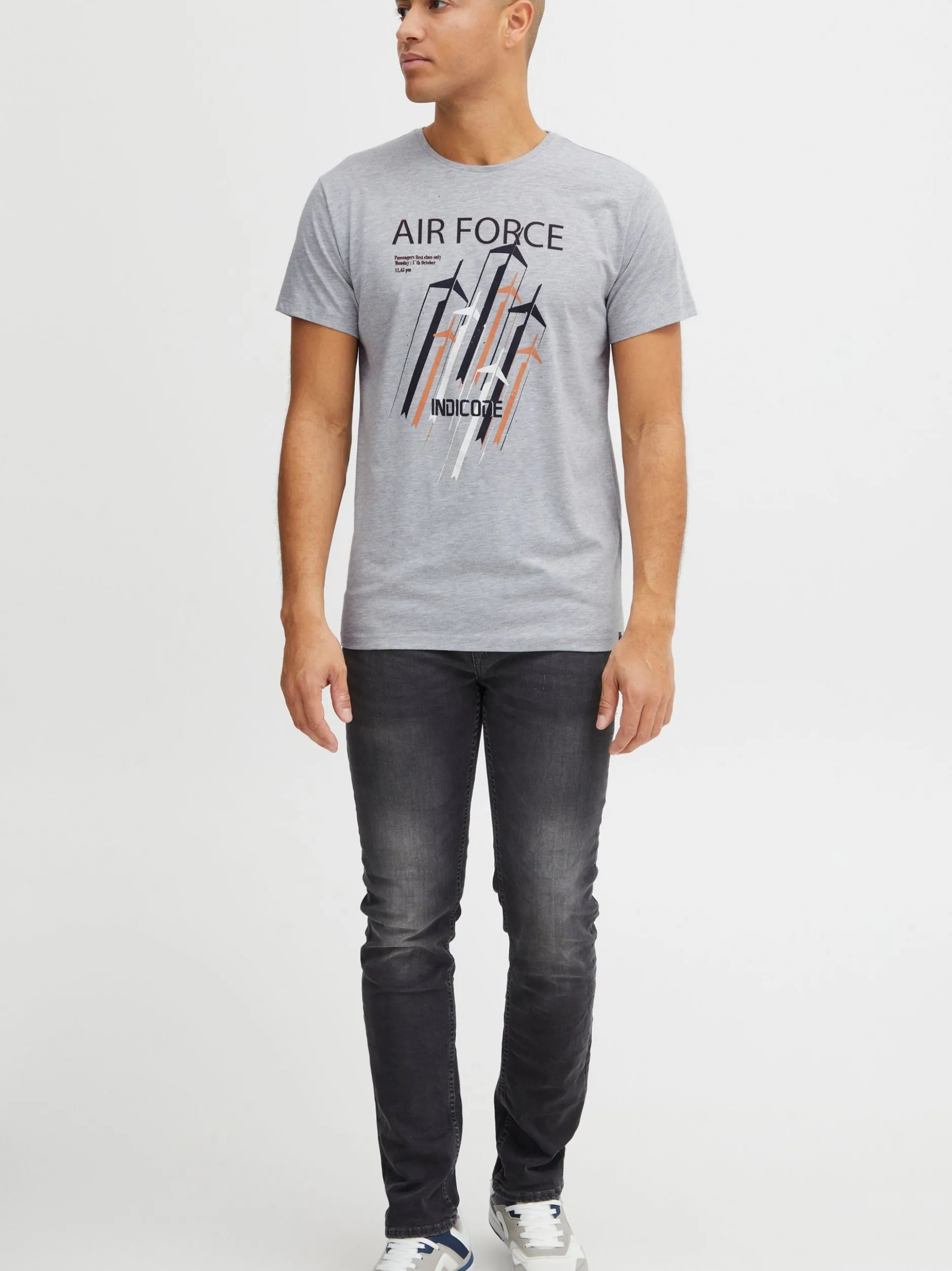 Indicode Herren T-Shirt - IDRonny in grau
