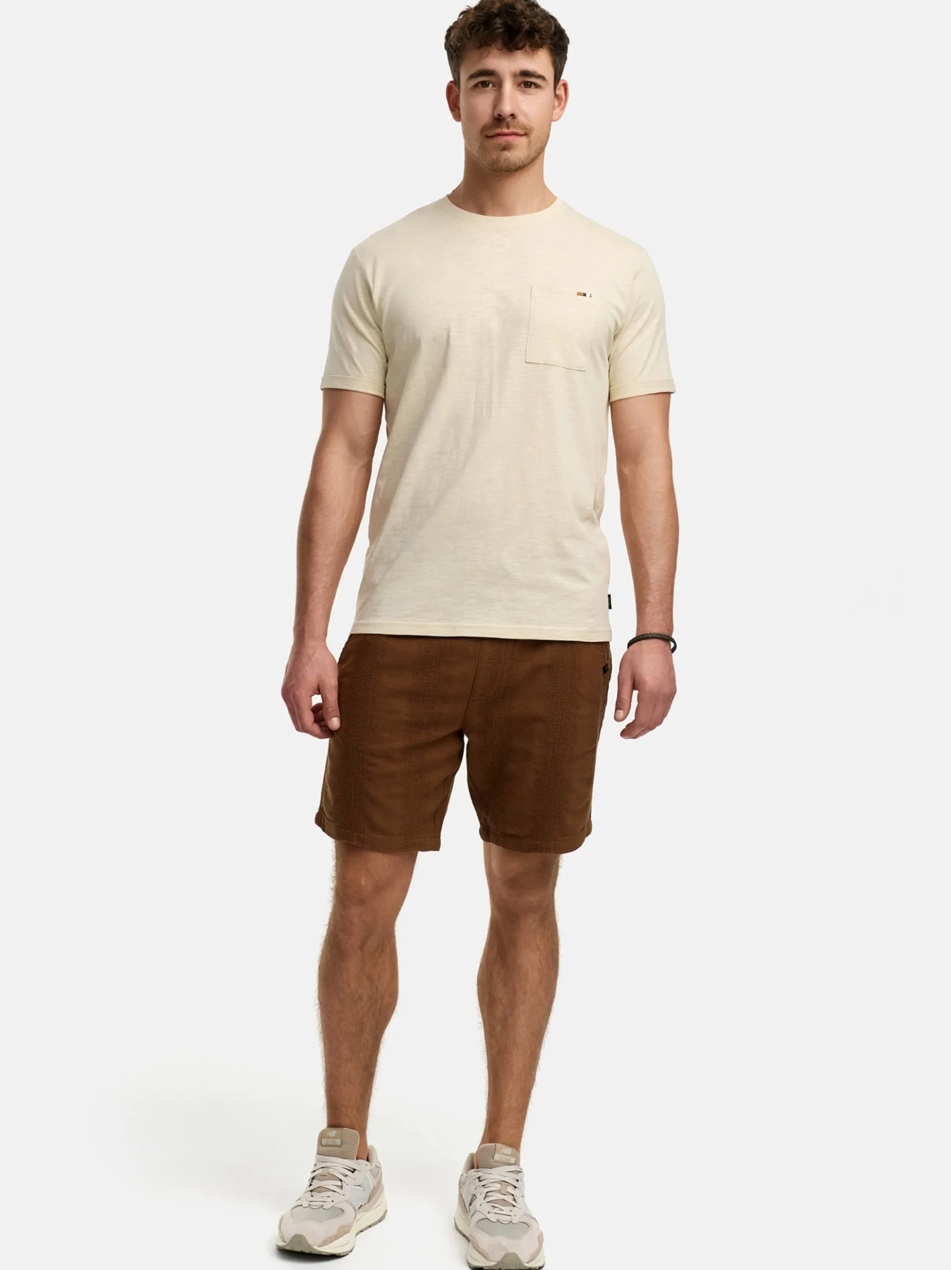 Indicode Herren T-Shirt - INAndorra in beige sand