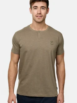 Indicode Herren T-Shirt - INAnsel in beige grün