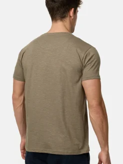 Indicode Herren T-Shirt - INAnsel in beige grün