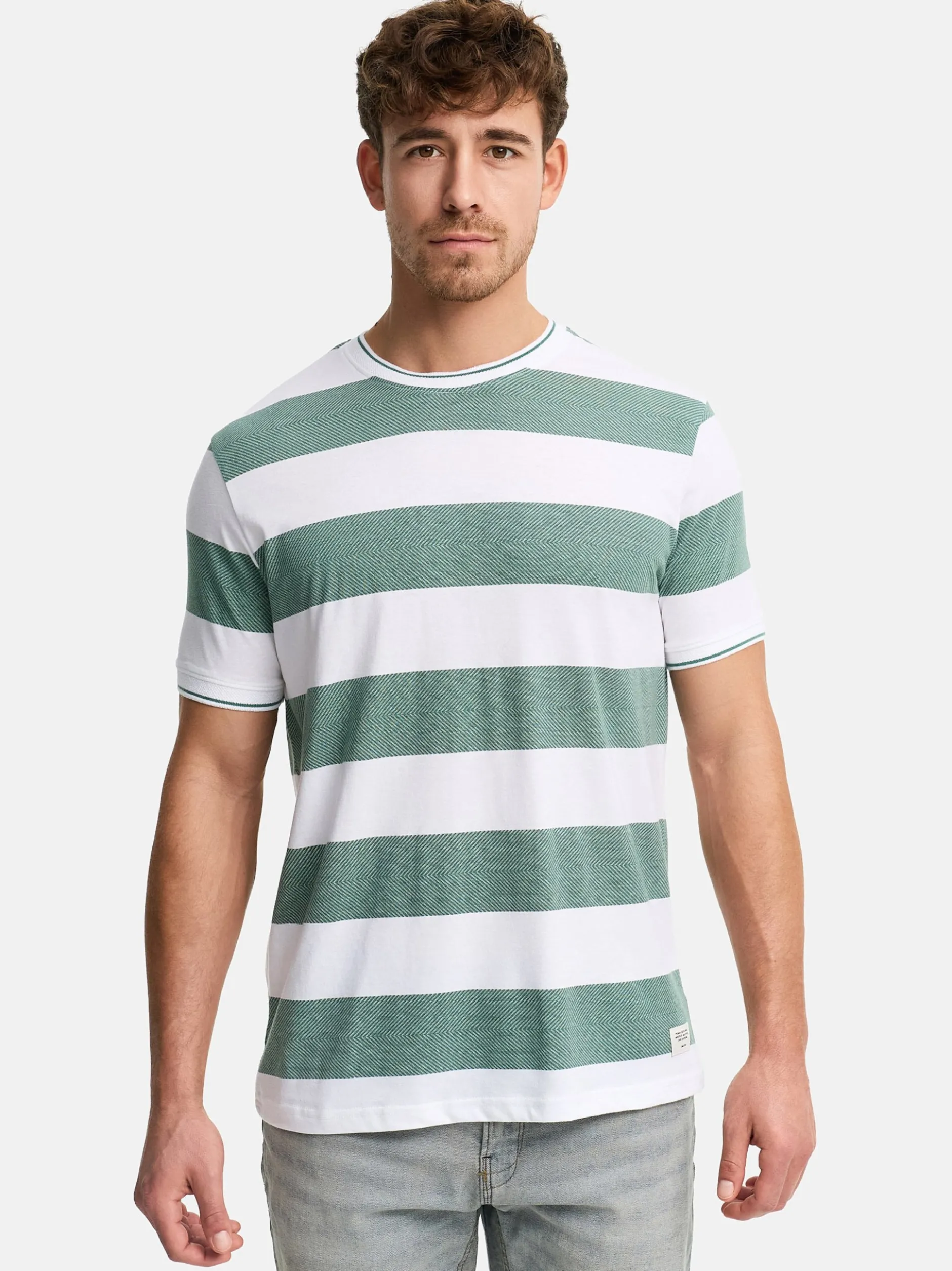 Indicode Herren T-Shirt - INAriba in grün weiß