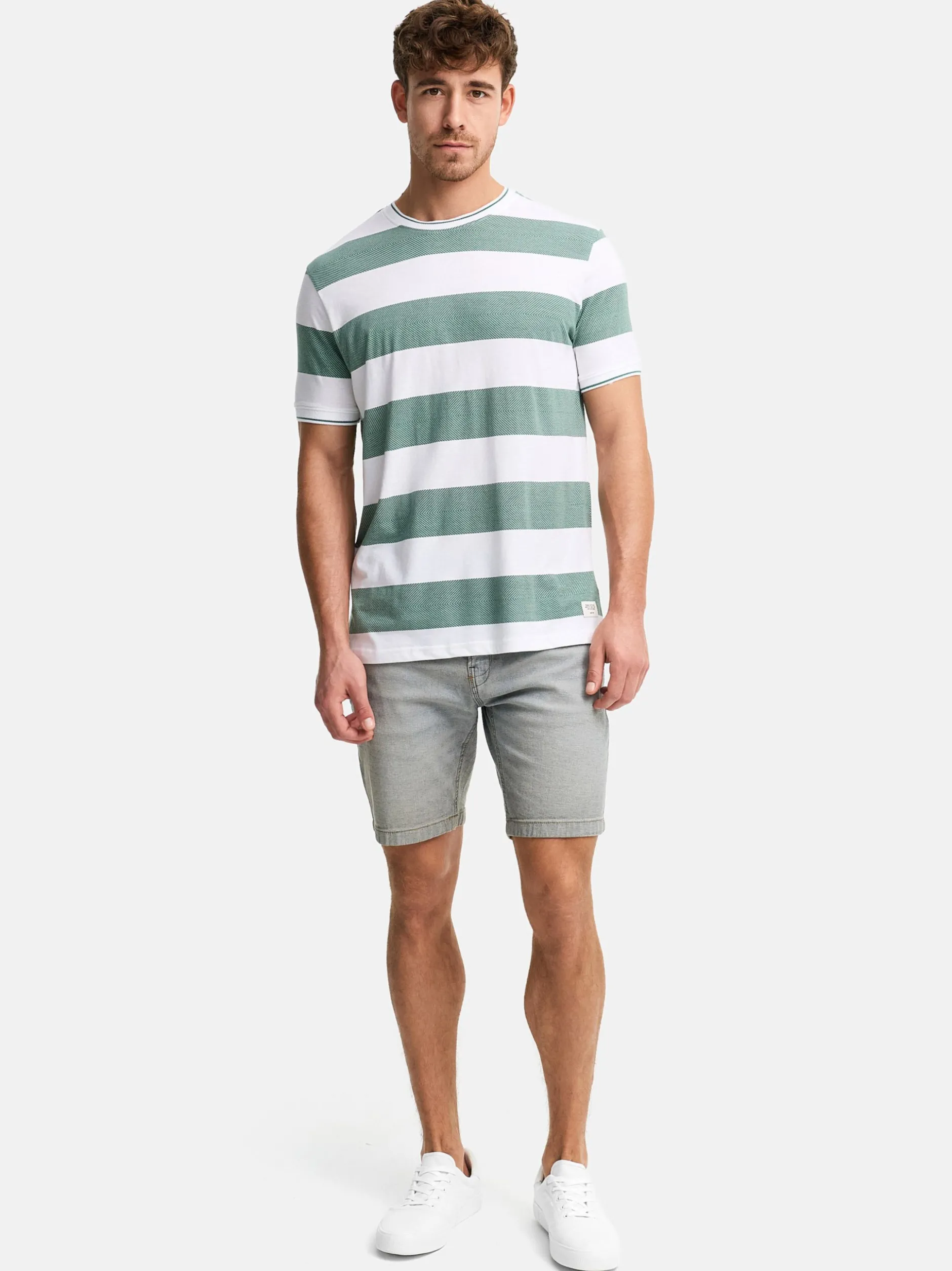 Indicode Herren T-Shirt - INAriba in grün weiß
