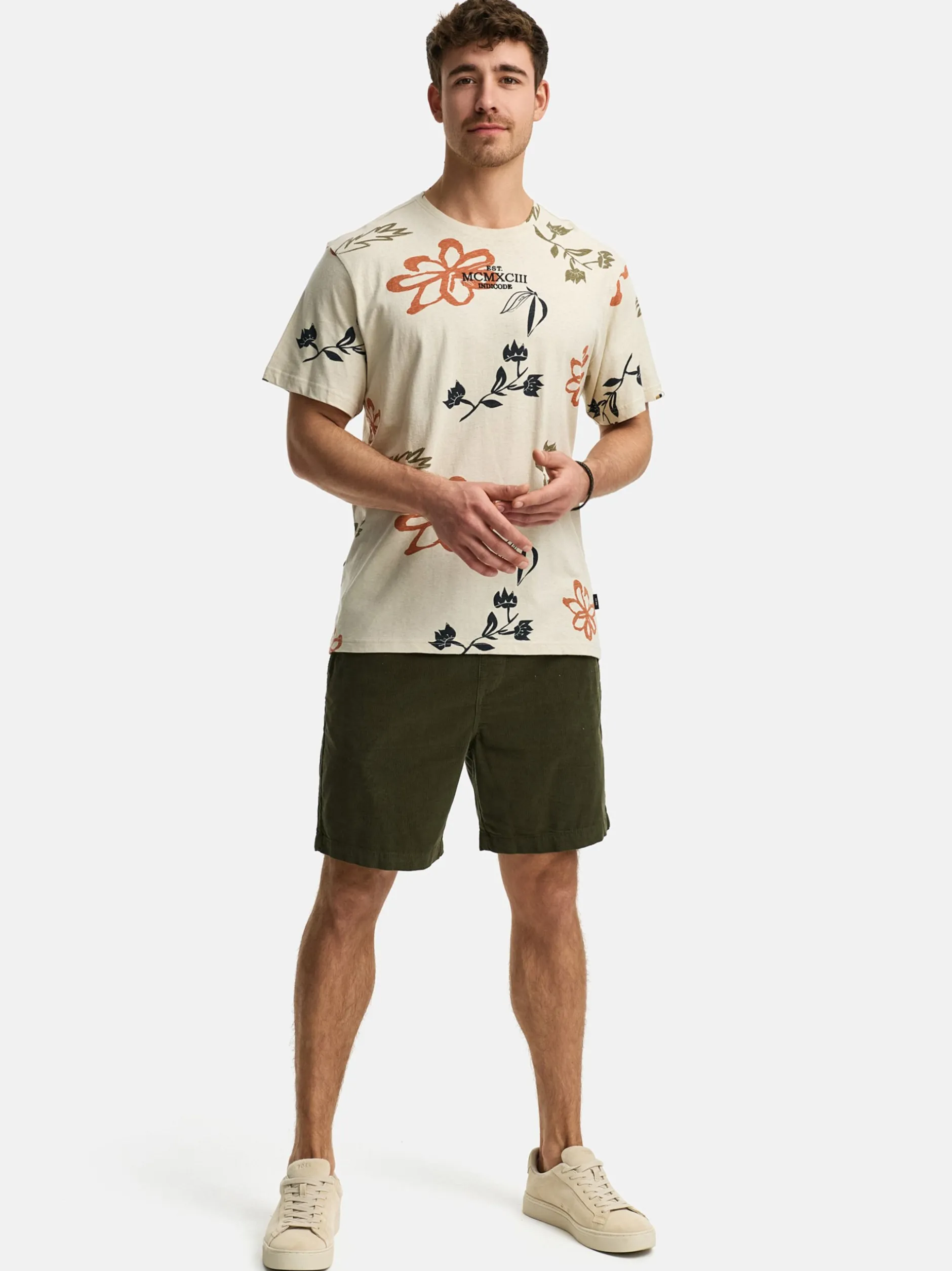 Indicode Herren T-Shirt - INAsbjorn in beige taupe