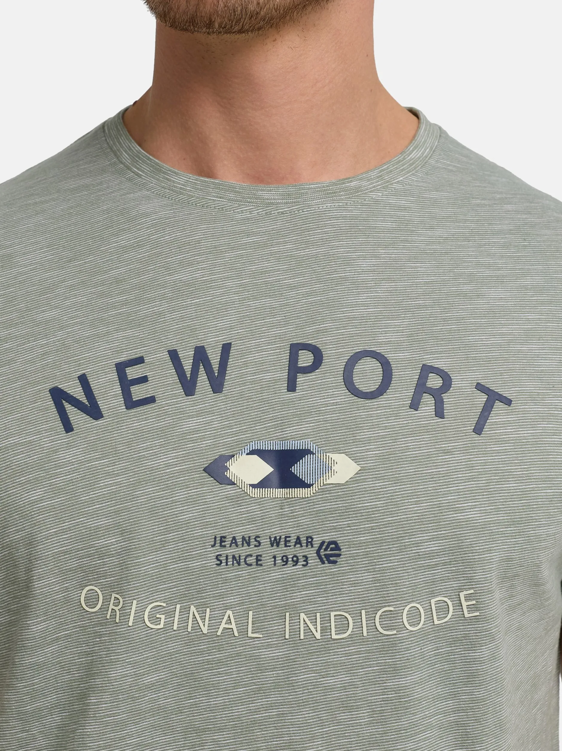 Indicode Herren T-Shirt - INHips in grau