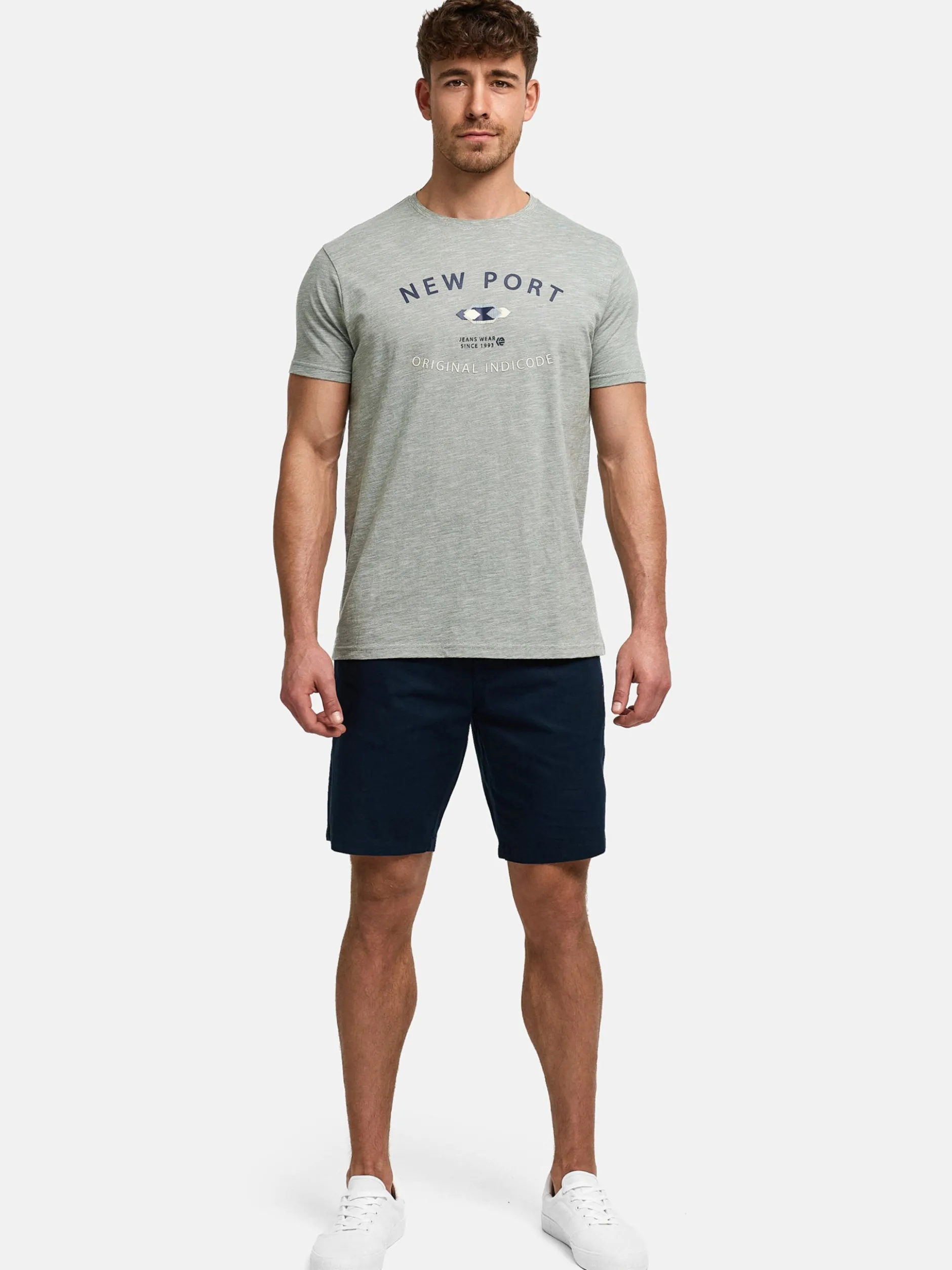 Indicode Herren T-Shirt - INHips in grau