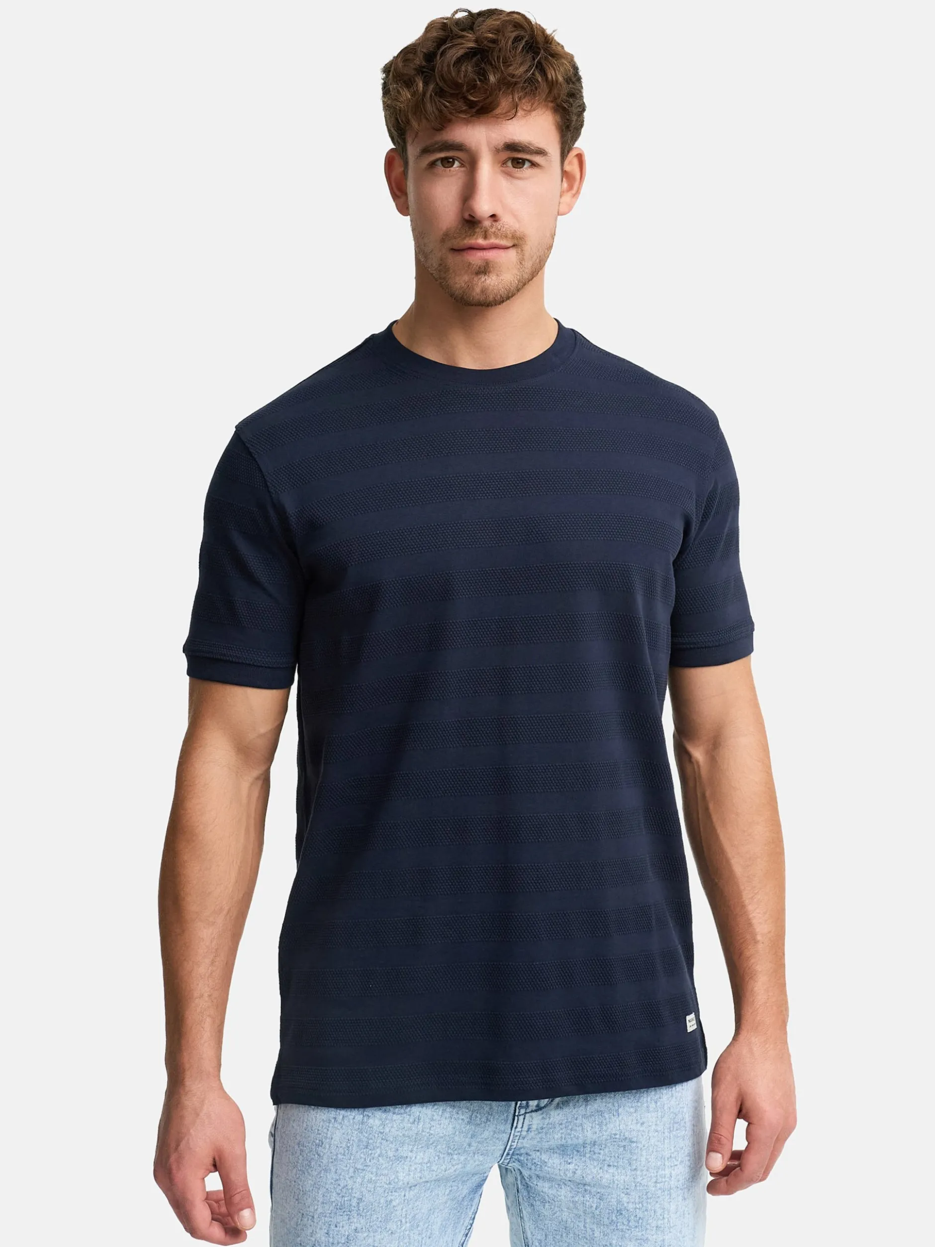 Indicode Herren T-Shirt - INKile in blau