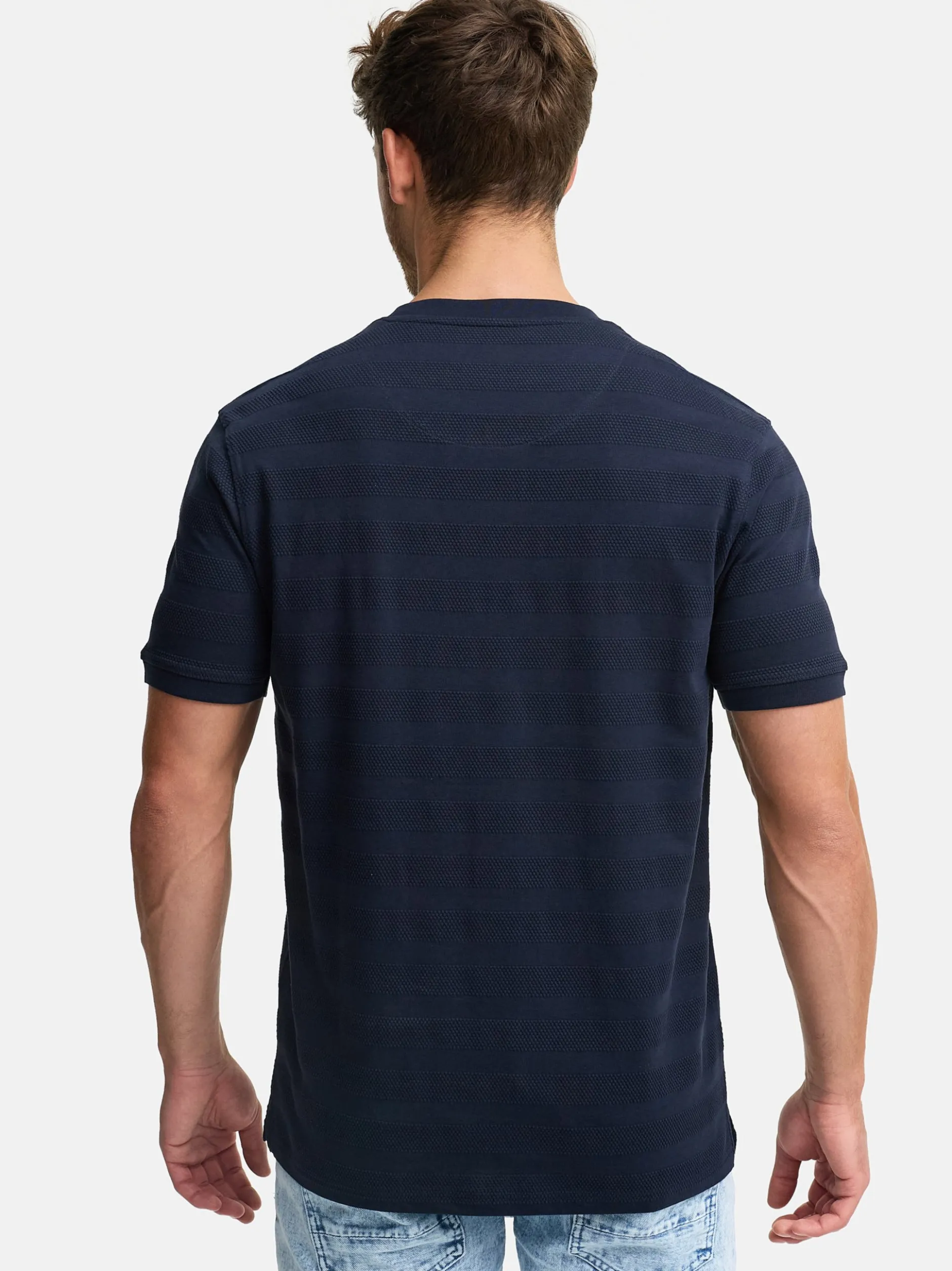 Indicode Herren T-Shirt - INKile in blau