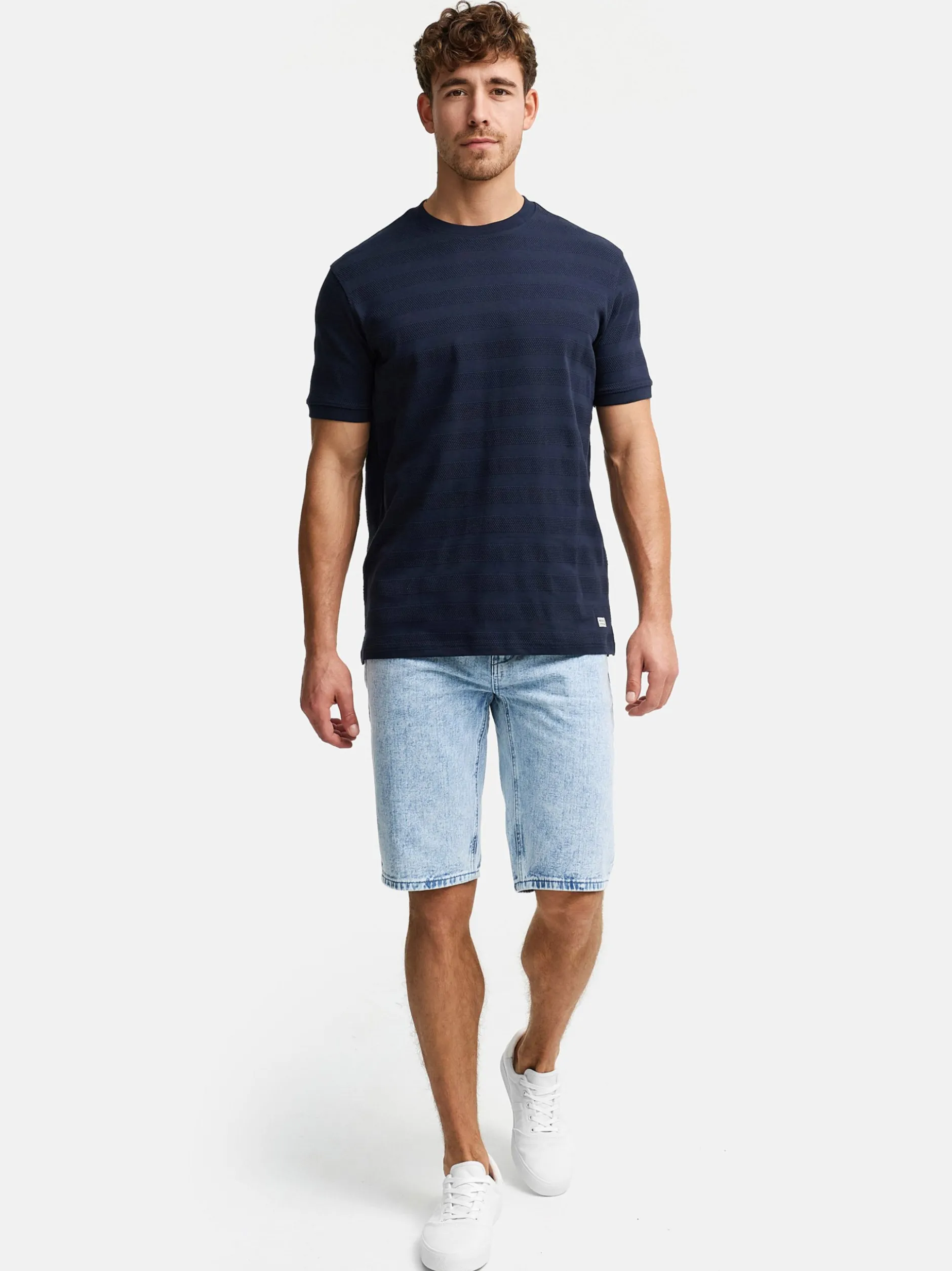 Indicode Herren T-Shirt - INKile in blau