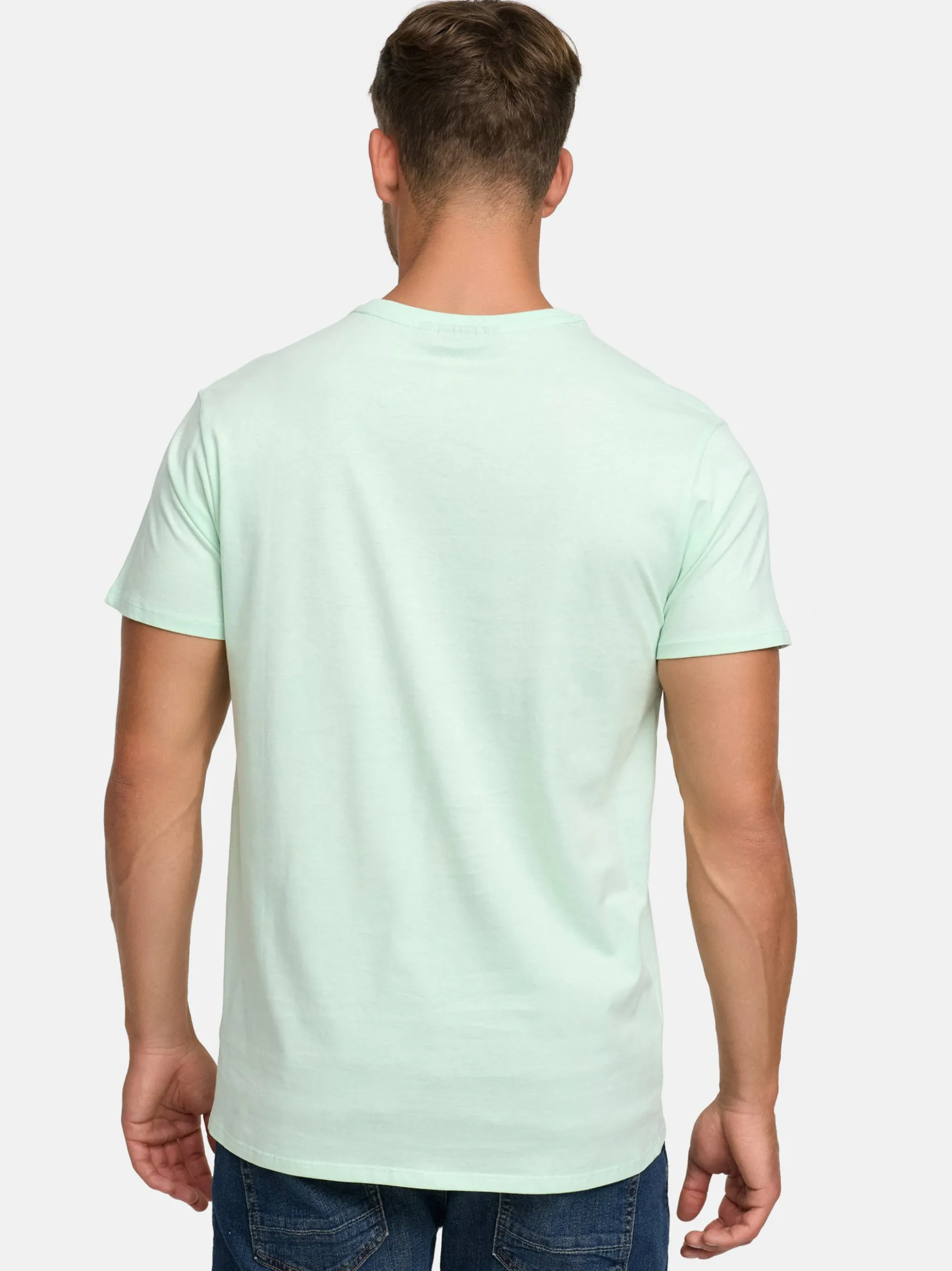 Indicode Herren T-Shirt - Kloge in türkis hellblau
