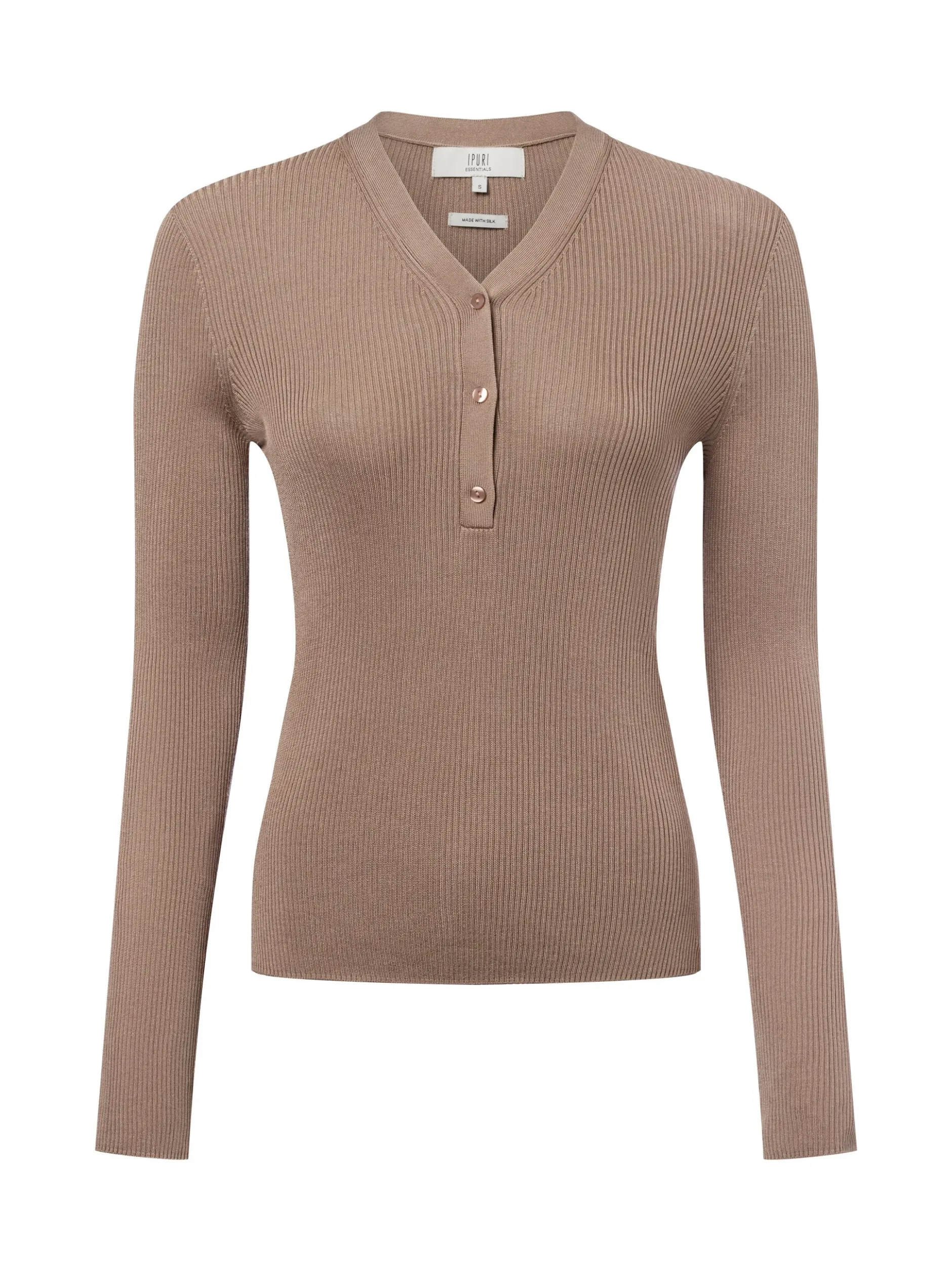 Ipuri Essentials Damen Strickpullover in kitt