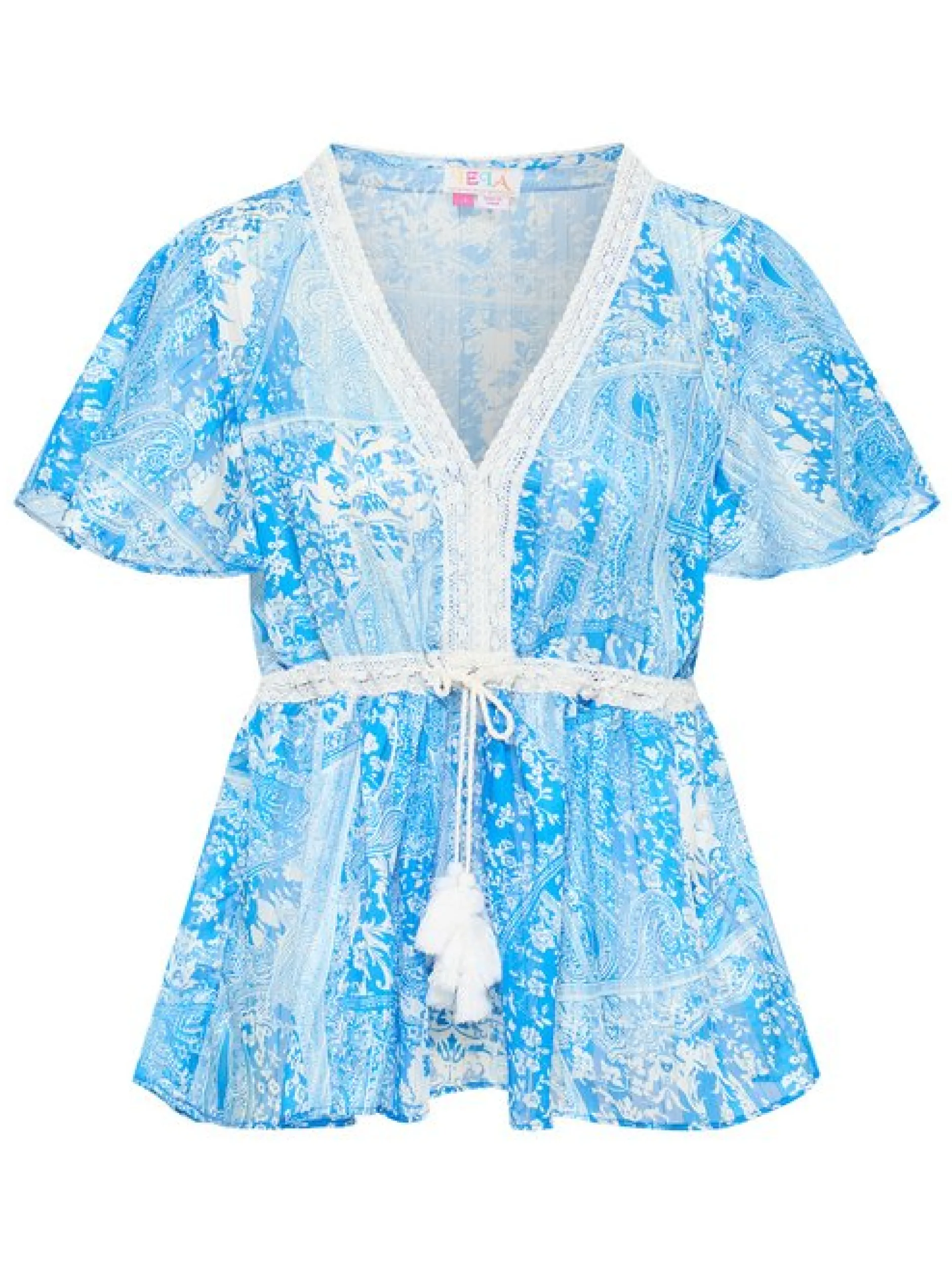 IZIA Damen Bluse in blau - Ausschnitt: V-Ausschnitt