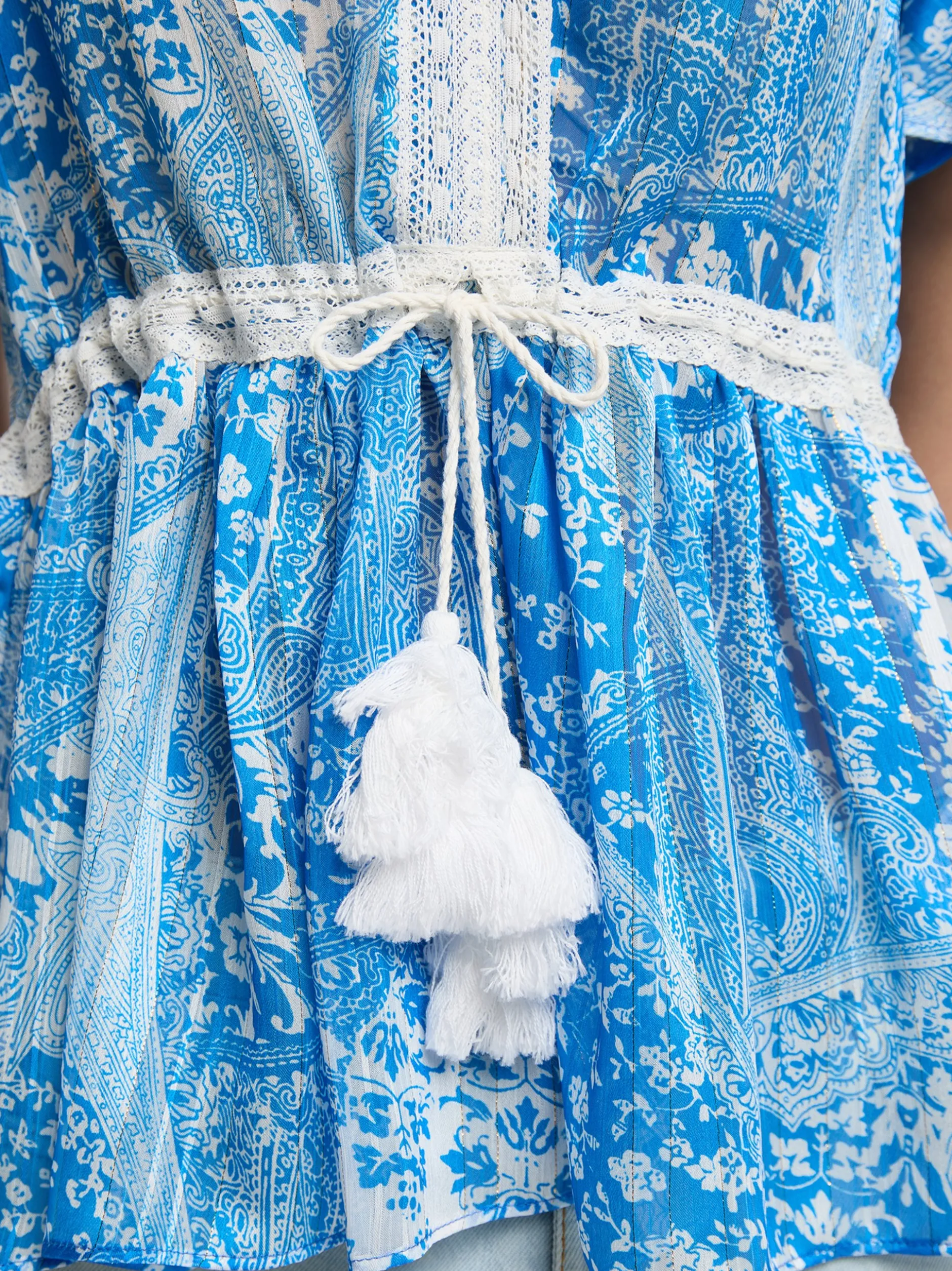 IZIA Damen Bluse in blau - Ausschnitt: V-Ausschnitt