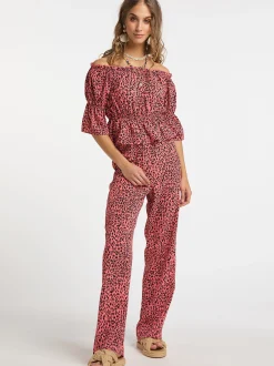 IZIA Damen Carmenbluse in pink - Ausschnitt: Carmen