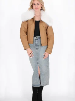 IZIA Damen Jacke in camel