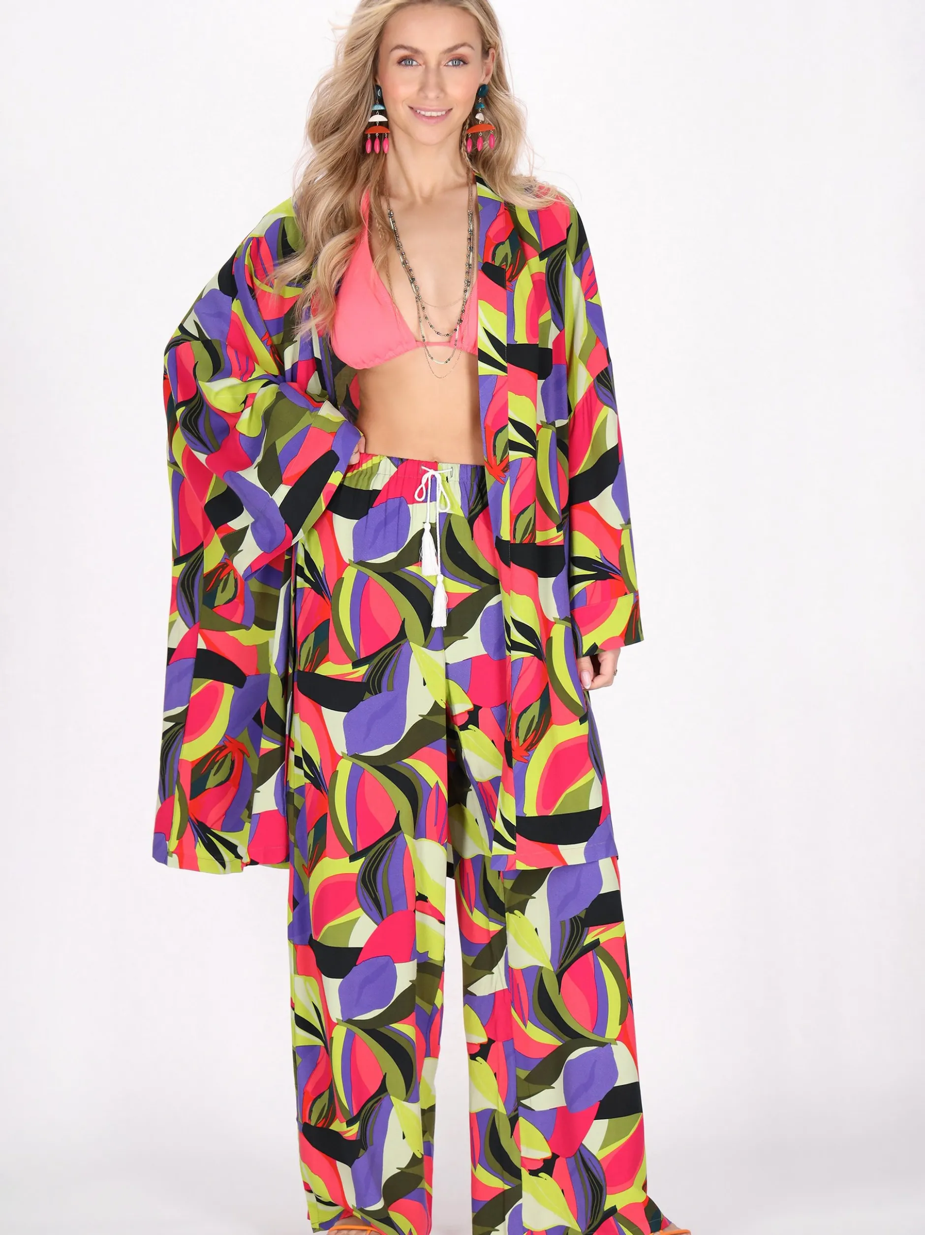 IZIA Damen Kimono in mehrfarbig - Länge: mittel