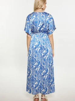 IZIA Damen Kleid in blau - Ausschnitt: V-Ausschnitt
