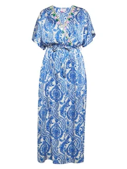IZIA Damen Kleid in blau - Ausschnitt: V-Ausschnitt