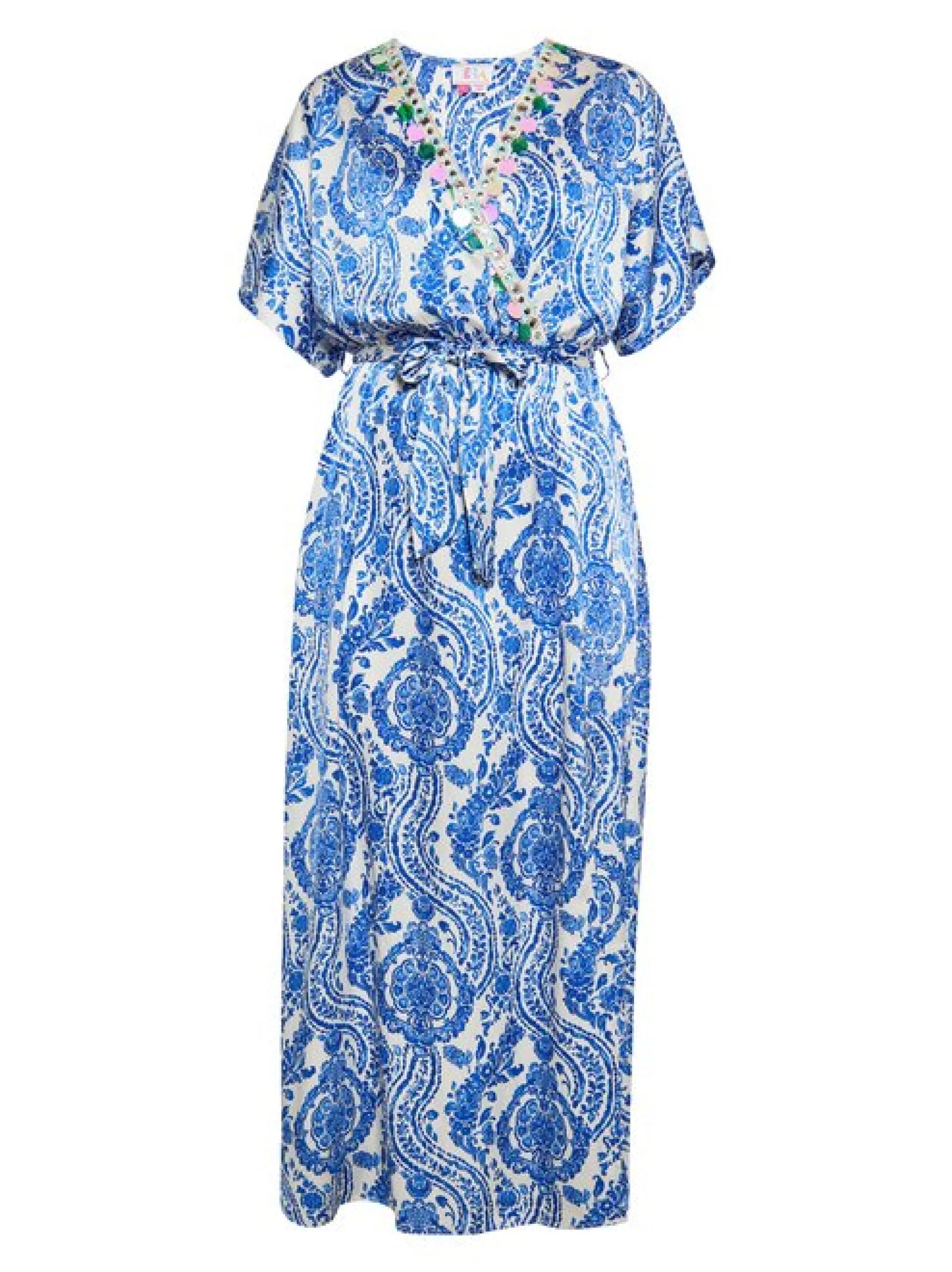 IZIA Damen Kleid in blau - Ausschnitt: V-Ausschnitt