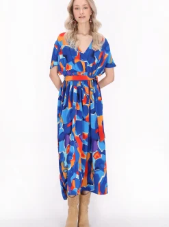 IZIA Damen Kleid in blau - Länge: mittel
